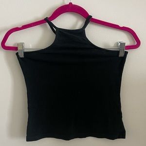 2 Brandy Melvillle black razorback cropped tank tops.